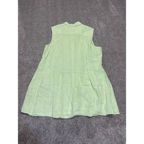 J.Jill Women Love Linen Peplum Back Tunic top sz large Button Up Pintuck Pleated - Picture 8 of 12